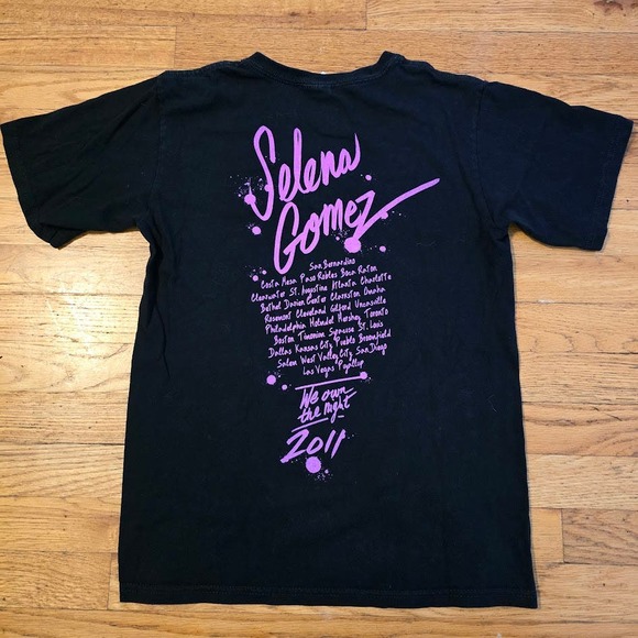 Vintage Selena Gomez We Own The Night 2011 Concert Tour T-Shirt Black SZ Small - Picture 5 of 5